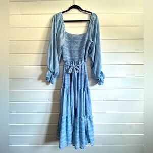Flying Tomato boho blue maxi dress size L